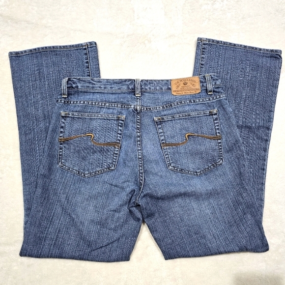Ralph Lauren U.S. Polo Jeans ✦ High‑Rise Bootcut Blue Wash Embroidery ✦ 10 Short - Picture 2 of 14